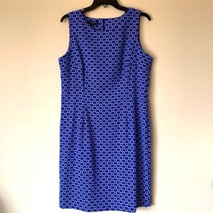Mario Serrani size 14 Blue and White Print Dress